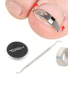 3pcs Stainless Steel Ingrown Toenail Correction Tool Set, Painless Treatment For Ingrown Nails And Paronychia, Suitable For All Types Of Foot Care - Silver - View 1
