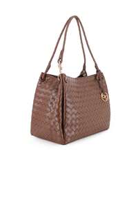 Blogger Sac bandoulière femme MAGDALENA, marron à motif tissé ✅ Livraison en 24/72h en Espagne continentale - Tabac - Voir 2