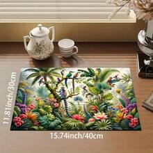 1pc Absorbent Drying Mat, Kitchen Decor Coffee Machine Mat, Handmade Coffee Pot Draining Pad, Kitchen Floor Mat, Dining Table Mat, Kitchen Counter Bowl Drying Mat, Breakfast Mat, Heat-Resistant Anti-Slip Draining Mat, Diatomite Draining Mat, Hides Stains, Super Absorbent Kitchen Mat, Easy To Clean Dish Rack Mat, Suitable For Kitchen, Dining Table, Coffee Shop, Bar, Holidays, Parties, Home Decor, Holiday Gifts - Multicolor - View 22