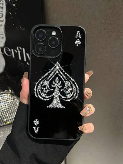 1pc Mirror Crystal Skull Gothic Luxury Vintage Phone Case Compatible With ICover 17 Pro Max/17 Pro/17 Air/17/16 Pro Max/16/16 Pro/16 Plus/15/15 Pro Max/15 Plus 15 Pro/14 Pro Max/14 Pro/14/13 Pro Max/13/13 Pro/13 Pro Max/12/12 Pro Max/12 Pro/11/11 Pro Max/11 Pro