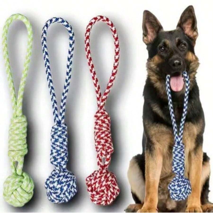 Dog Toys, Knots, Golden Fur, Teddy, Puppy, Bite Resistant, Large And Small, Dog Teeth Grinding, Pet Toys, Balls, Dog Supplies - Multicolor - View 1