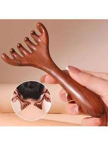 Lược massage đầu, da đầu và cổ (1/2 chiếc), lược massage thư giãn tóc và cổ, dụng cụ massage bấm huyệt da đầu, lược massage 6 ngạnh. - Xem 7