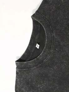 T-Shirt With Japanese Samurai Rabbit Art Print, Casual Men's Top With Crew Neck, Stylish Japanese Style For Streetwear - Black - View 5