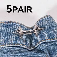 1/2/3/5 Pairs Star Shaped Waist Cincher Clips, Waist Shaping Magic Tool, Adjustable Waist Fastener Clips For Belts, Scarves, Shawls, Sweaters - Silver - View 19