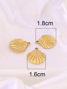 3件套不锈钢海螺吊坠配件，18K镀金海洋贝壳吊坠，适用于DIY珠宝制作材料及配件 - 吊墜 - 查看 5