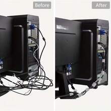 1 Roll Reusable Multi-Functional Adjustable Cable Management Strap, Data Cable Organizer And Storage Tie, Computer Wiring Clip, Desktop Wire Holder - Multicolor - View 3