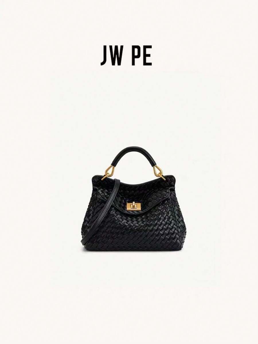 Shoulder Bag, JW Spring/Summer New Woven Bag Vintage Style Soft Leather Pillow Bag Lucia Lock Handbag Women's Office Small Tote Bag Commute Shoulder Crossbody Small Bag 2T68 Daily Commute Casual Outing Holiday/Party Shopping/Strolling Travel/Vacation Special Occasion