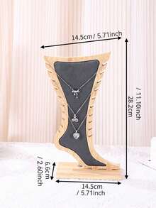 Creative Foot-Shaped Bamboo & Wood Necklace/Anklet Jewelry Display Stand, Pendant Prop For Jewelry Photography - Multicolor - View 16