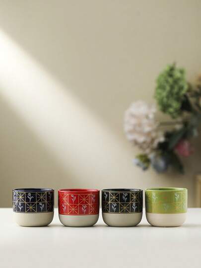 1 chiếc cốc cà phê, espresso, gốm thô nung trong lò, đổi màu, dung tích 230ml, kiểu châu Âu, cốc trà Gongfu nhiều màu, cốc trà của bậc thầy, cốc nước gia dụng, họa tiết hoa tulip.