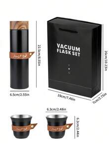 Bộ quà tặng cà phê 3 món, bao gồm 1 bình nước bằng thép không gỉ 400ml và 2 cốc cà phê 80ml, ấm pha cà phê và cốc cà phê kèm vỏ bọc da, cốc giữ nhiệt có nắp vân gỗ, bình nước kim loại du lịch và cốc nước dùng cho năm học mới. - Nhiều màu - Xem 13