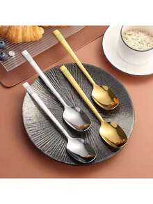 1pc/2pcs/5pcs Stainless Steel Square Soup Ladle Set - Elegant Minimalist Design, Suitable For Wedding Celebrations, Birthdays, Housewarming, Outdoor Gatherings - Multipurpose Celebration Spoons For Christmas, Halloween, Easter And Other Events - View 5