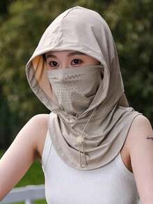 UPF50+ Unisex Summer Sun Protection Face Mask Hat, Breathable Ice Silk Neck Gaiter, Casual Beach Hat, Face Cover, Cap For Women - Multicolor - View 7