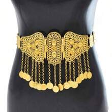 New Bohemian Coin Tassel Waist Chain, Retro Alloy Belly Dance Waist Accessory, Wholesale - One Size - View 2