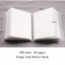 100pcs Blank Nail Sticker Album, Nail Art Sticker Collection Album, Blank Display Book, Plastic DIY Design Tool, Nail Supplies, Nail Art Tools, Back To School Nail Sticker Accessories - White - View 9