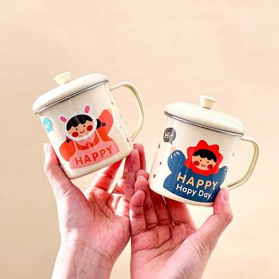 1 Cốc cà phê bằng thép không gỉ 316 dung tích 250ml có nắp và tay cầm, cốc nước kín chống rò rỉ, cốc giữ nhiệt chống bỏng, cốc trà sữa cà phê tái sử dụng, thích hợp cho học sinh và người lớn sử dụng ở trường học, văn phòng, du lịch, cắm trại ngoài trời, dã ngoại.