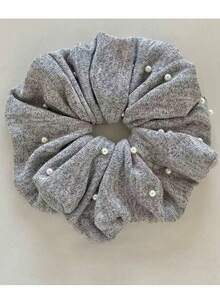 1pc Gray Knitted Floral Headband, Decorated With Faux Pearl Ruffles On The Edge, Soft & Comfortable Material, Suitable For Ponytail And Other Hairstyles, High-End Hair Accessory For Daily Or Special Occasions. The Product Includes Headband, Hair Decor And Elastic Band For Creating Perfect Styling. - Multicolor - View 9