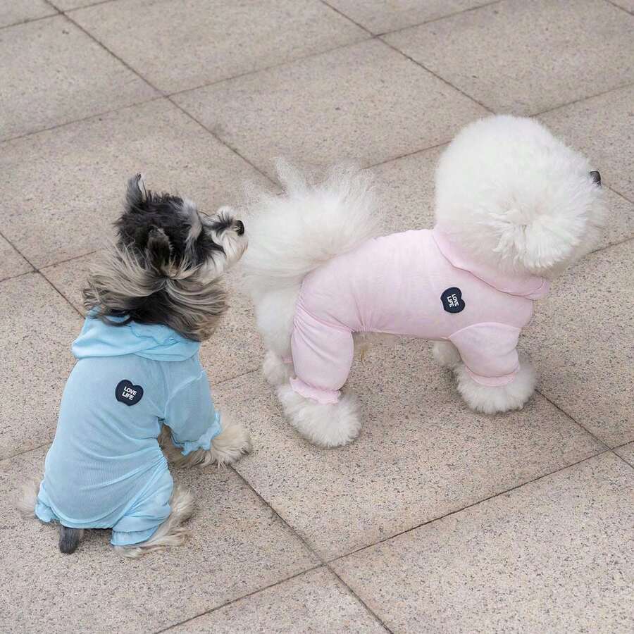 宠物服装、狗狗服饰、猫咪网眼防蚊四脚裤、英伦风四脚小动物服装、狗狗运动服、宠物套装、欧美新品、春夏新款休闲家居服、牵引扣服装、防晒服、宠物网眼透气套装