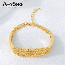 杜拜時尚 21K 鍍金阿拉伯新娘婚禮手鍊 中東尼日利亞女性復古派對金飾 - Beads Bracelet - 查看 17