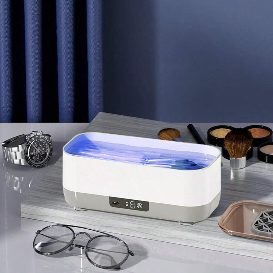 Máy vệ sinh đa năng 1 chiếc, dùng để làm sạch cọ trang điểm, hộp vệ sinh kính mắt, sạc USB, máy vệ sinh răng giả và trang sức dung tích lớn nhỏ gọn dùng trong gia đình, máy làm sạch rung đa chức năng. - Mô hình tiêu chuẩn - Xem 1