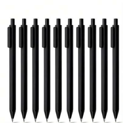 1 Set Retractable Ballpoint Pens, Suitable For Gifts, Medium Black For Office Use, Suitable For School Supplies, Cute Pens, Lucky Pens, Smooth Writing Pens