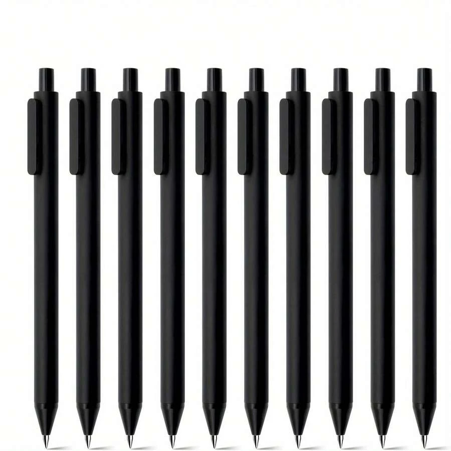 1 Set Retractable Ballpoint Pens, Suitable For Gifts, Medium Black For Office Use, Suitable For School Supplies, Cute Pens, Lucky Pens, Smooth Writing Pens - Multicolor - View 1