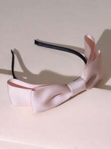 1pc Women's Pink Color Double-Layered Bow Knot Headband, Suitable For Daily Work And Parties Valentine's Day Valentines,Hairband,Hair Hoop Headbands Hair Accessories - 黑色 - 查看 3