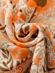 1pc Sunflower Cute & Sweet Unique Holiday Photo Prop Versatile Fashion Cosplay Beach Travel Exotic Style Valentine's Gift Party Scarf, Autumn/Winter New Women - Orange - View 2