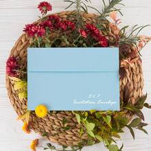 5x7 / A7 Self-Seal Envelopes - 10/20/50 Pcs Light Blue Greeting Card & Invitation Envelopes, 120gsm High Quality Colored Paper, Suitable For Wedding Invitations, Christmas Parties, Baby Showers - A7 - View 5