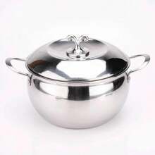 9.44" Stainless Steel Apple-Shaped Soup Pot With Lid, Mirror Polished, Large Capacity Household Stew Pot - View 8