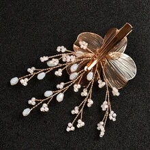 1pc Baroque Style Golden Apricot Flower Headband - Gold - View 5