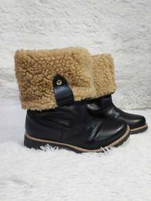 Women's Mid-Calf Boot With Fleece Lining, Comfortable For Winter - Black - View 10