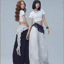 New Sequined Flamenco-Style Ruffle Skirt, Suitable For Jazz Dance And Street Dance - 白色 - 查看 3