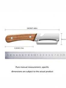 1件装（二合一）硬木手柄多功能不锈钢削皮器，可用于开瓶，适用于削胡萝卜、土豆、冬瓜、甘蔗、南瓜等水果蔬菜皮，符合人体工学的手柄设计 - 彩色 - 查看 3
