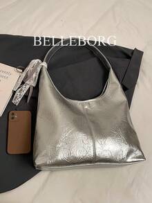 银色时尚大容量女士腋下包 - 銀色 - 查看 9