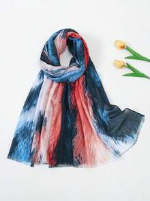 1pc Leopard Print Detachable Headscarf Hijab, Casual Daily Wear - Multicolor - View 2