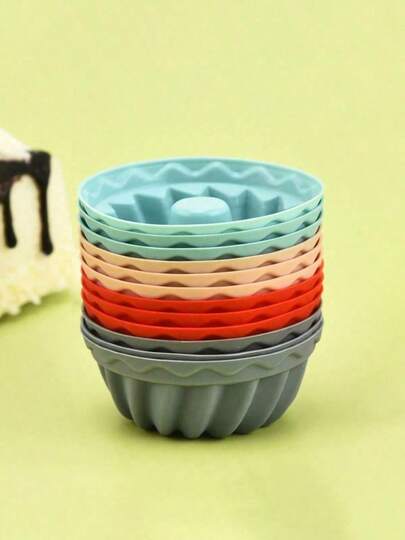 12/6/1 pieza Molde de silicona para pasteles, moldes para hacer pasteles, pudines, gelatinas, herramientas de repostería DIY, antiadherente, molde de silicona para pasteles, utensilios de repostería, moldes de silicona para pasteles, adecuado para pasteles esponjosos de tubo, herramientas de repostería duraderas y artículos de cocina esenciales, excelente para regalar y fácil de limpiar (colores aleatorios)