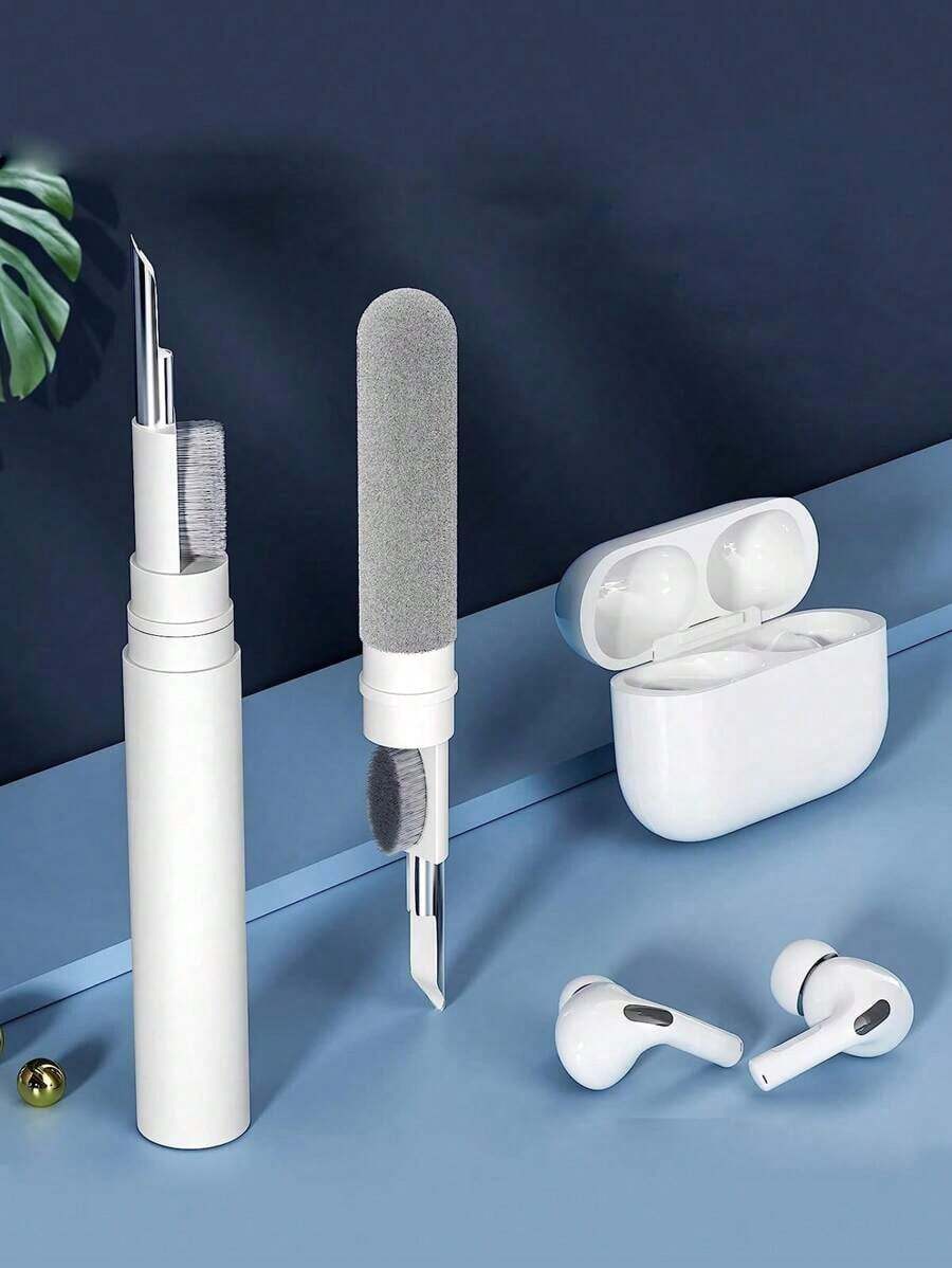 1pc Earphone Cleaning Kit, Suitable For Phone Cleaning, With Brush, Can Be Used To Clean Earphones, Wireless Earphones, Laptops, Cameras (White) - White - 查看 1