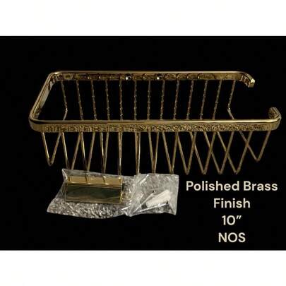 Deltana WBR1054CR003 10and#034; Solid Brass Shower Bathroom Basket NOS Polished Brass
