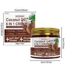 Xioimy 60克六效合一椰子油保湿面霜，深层滋养，均匀肤色，令肌肤更显年轻，告别干燥暗沉，适合所有肤质，面霜 - 數量 - 查看 11