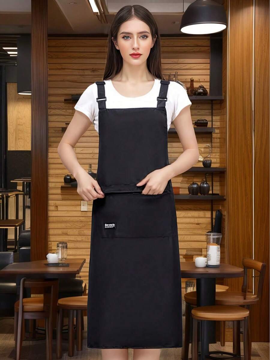1件装女士防水防油围裙，烧烤厨师烹饪艺术水滴图案帆布可调节厨房围裙，带口袋，适用于烧烤、烘焙、绘画、洗碗，舒适的女士围裙，可爱围裙，女士清洁围裙，复古收割围裙