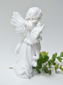 Praying Peace Angel Girl Statue, Seeking Inner Calm, Expressing Empathy, Comfort, Reminiscence, Healing, Hand-Painted Sculpted Figure, Outdoor Garden Decor, Patio And Pond Accent, Ideal Gift Choice, Desktop Ornament, Home Decor - A - View 4
