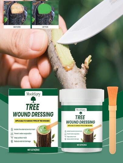 Gentle Formula Plant Wound Healing Agent, Resistant To Rain, Suitable For Orchards And Gardens. Gentle Formula Coating For Tree Trunks And Seedlings To Protect Against Rain Washing, Gardening Supplies, Pruning, Grafting, Plant Protection Film, Plant Wound, Plant Care Coating, Tree Repair Paste To Improve Grafting Success Rate; Plant Grafting Cut Surface Sealant - Fruit Trees, Seedlings And Wood Repair Paste