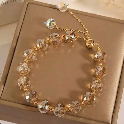 Crystal Braided Bracelet, Unique Design Minimalist Bracelet Accessories For Women