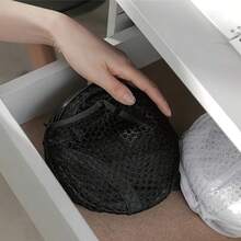 Pop-Up Mesh Laundry Basket, Foldable Fabric Basket With Ergonomic Handle, High Capacity Unlined Storage, Black And Red Options, Laundry Room Accessories, Laundry Basket - View 8
