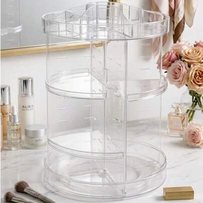 Organizador de Cosméticos Giratorio 360° – Exhibidor Acrílico de Gran Capacidad para Maquillaje y Perfumes ✨