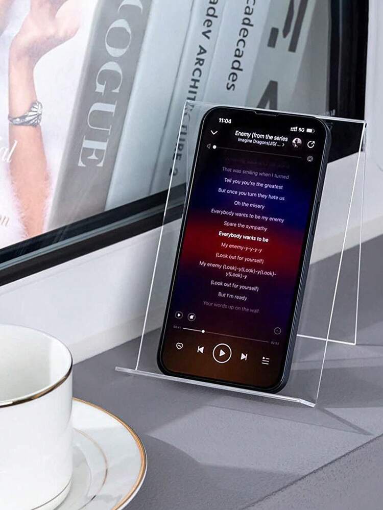 5 قطع من رف الكتب الشفاف للطاولة، حامل كتب أكريليك بسيط، حامل عرض للكتب والهواتف المحمولة، رف عرض للميداليات والكتب، رف تخزين ديكوري، يستخدم لعرض الأعمال الفنية والكتب والدفاتر والعناصر الصغيرة الأخرى - متعدد الألوان - مشاهدة 3