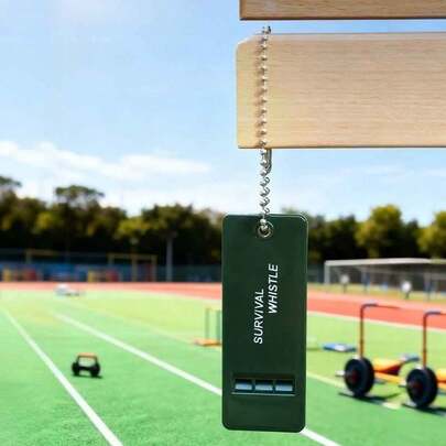 2个装户外求生哨，高音救援哨，带挂绳，声音响亮清晰，适用于紧急情况、学生训练、裁判、旅行徒步、地震灾害救援等。