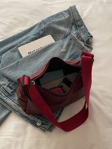 Túi đeo chéo phong cách Bohemian cổ điển, túi đeo vai họa tiết hoa, túi hobo retro, túi xách và ví nữ. - Màu Đỏ Sâu - Xem 4