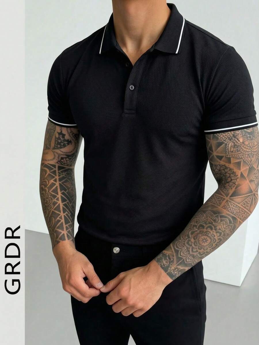 GRDR Men's Fashion Polo Shirt, Stylish & Versatile, Suitable For Summer Business Occasions