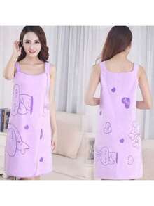 Lightweight Sleeveless Bathrobe, Quick-Drying Towel Wrap Dress For Adults, Suitable For Summer Bathing - Multicolor - View 2